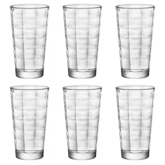 Jogo 6 Copos 375ml Long Drink Cube Bormioli Rocco Em Vidro